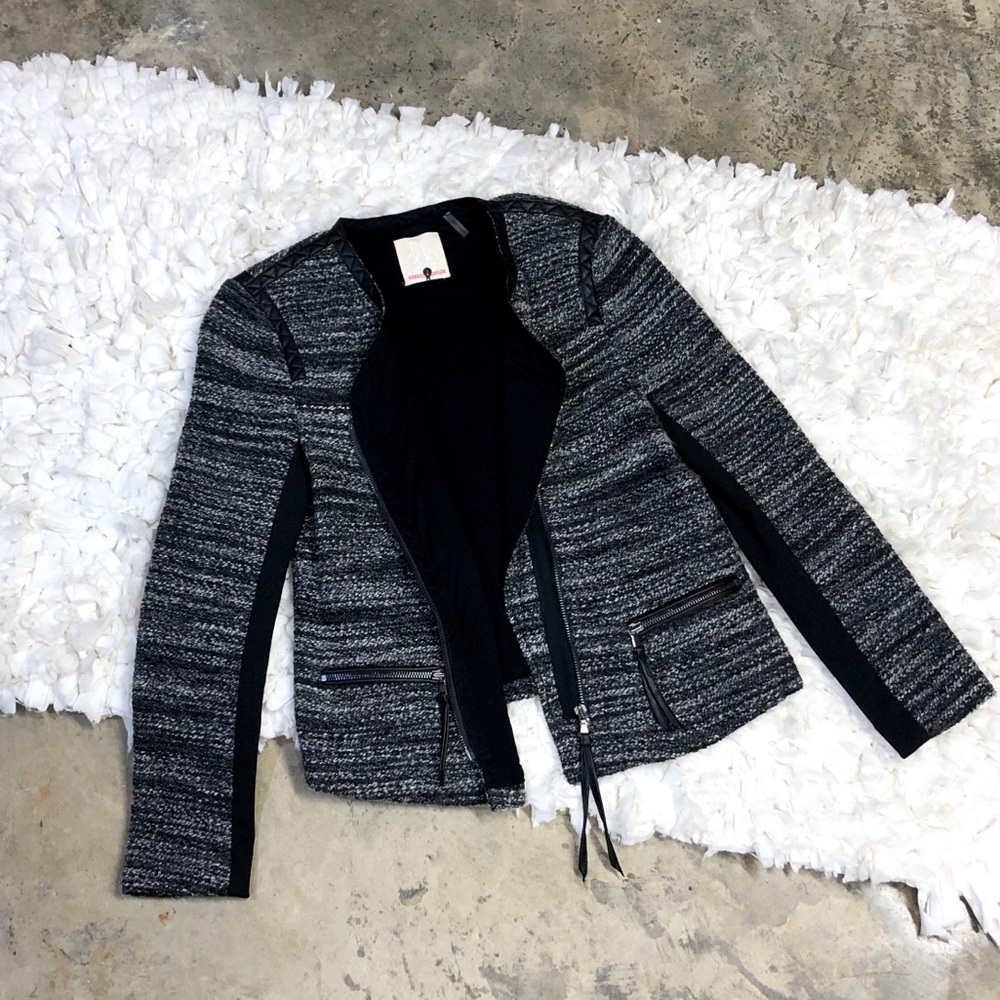 Rebecca Taylor Tweed Leather Blazer